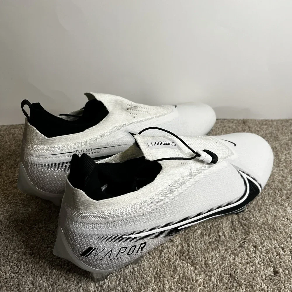Size 15- Nike Vapor Edge Elite 360 Football Cleats CV6282-108 White Black‎
